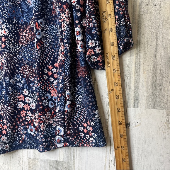 Amana Women's 2X Floral 3D Art Jersey Stretch Shirt Blouse Top Keyhole Sleeve - Picture 8 of 15